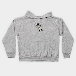 Javelin Throwing Cute Cave Person Kids Hoodie